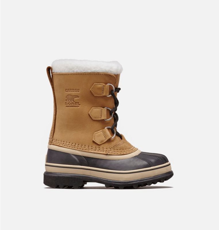Sorel Barn Vinterkängor Brun/Svarta - Youth Caribou™ - YNW-372061